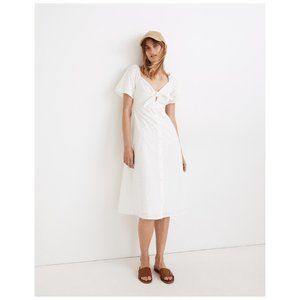 Madewell White Eyelet Tie-Front Midi Dress [NWT]